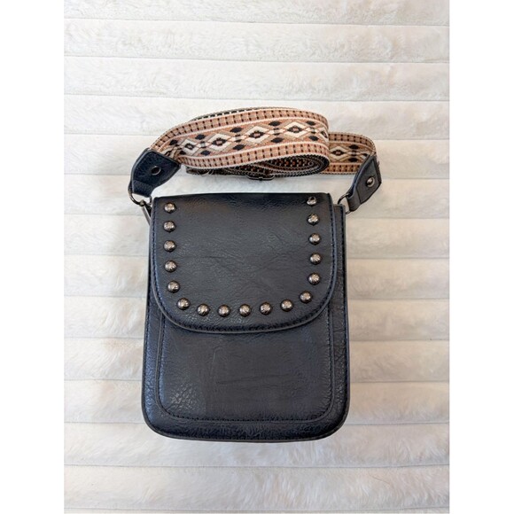 Unbranded Handbags - Guitar Strap Crossbody | Boho Embroidery Bronze Detail Western Apparel Small
